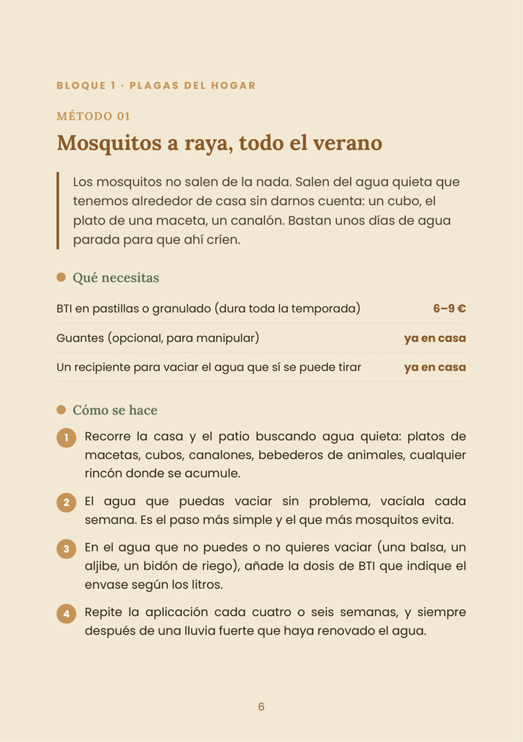Página real del PDF — Método 01, Mosquitos a raya, todo el verano